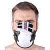 SneakXX Masque avec Lanières en Cuir « Sniff my .... » Blanc